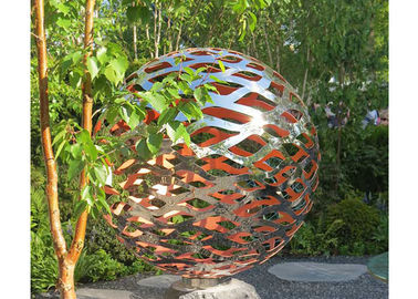 150 Diameter Stainless Steel Ball Sculpture Polished Metal Hollow Sphere For Garden