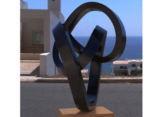 سعر جيد الفن المعدني المصبوغ حسب الطلب الفولاذ المقاوم للصدأ النحت المجرد الملتوي للخارج الانترنت