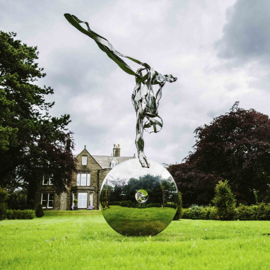 سعر جيد فندق الردهة منزل ديكور مصدر مصنع التماثيل التماثيلية من الفولاذ المقاوم للصدأ الانترنت