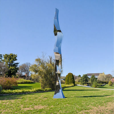 سعر جيد الفن الحديث الملمع حسب الطلب الحديقة الهندسية النحت الخارجي من الفولاذ المقاوم للصدأ الانترنت