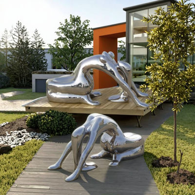 سعر جيد مرآة من الفولاذ المقاوم للصدأ تمثال سيدة فني تجريدي زخرفة داخلية وخارجية الانترنت