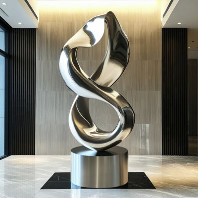 سعر جيد Contemporary Indoor/Outdoor Decoration Stainless Steel Infinity Loop Sculpture الانترنت