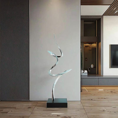 سعر جيد Mirror Polished Modern Abstract Metal Art Sculpture Elegant Luxury Decor for Interior Spaces الانترنت