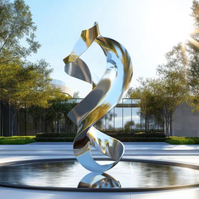 سعر جيد Custom Garden Abstract Stainless Steel Spiral Sculpture الانترنت