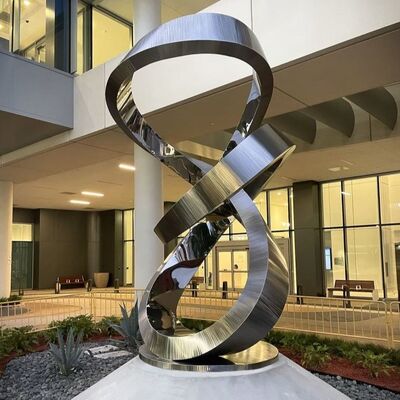سعر جيد Ribbon Custom Landscape Modern Stainless Steel Statue Metal Sculpture for Home Decor Artwork الانترنت