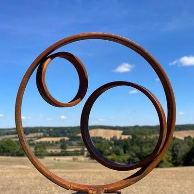 سعر جيد Large Circle Ring Modern Corten Outdoor Garden Abstract Art Sculpture الانترنت