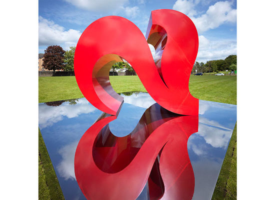 سعر جيد اللون الأحمر رسمت حديقة التماثيل الحديثة مدينة الديكور على شكل قلب الفولاذ المقاوم للصدأ الانترنت