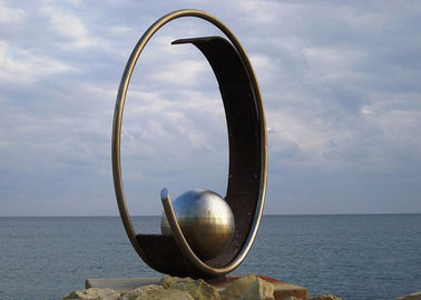 سعر جيد الفولاذ المقاوم للصدأ في الهواء الطلق حديقة النحت فن النحت العام مع المجال الانترنت