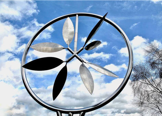 سعر جيد الرياح المعدنية الحركية الحديثة النحت الفولاذ المقاوم للصدأ الديكور في الهواء الطلق الانترنت