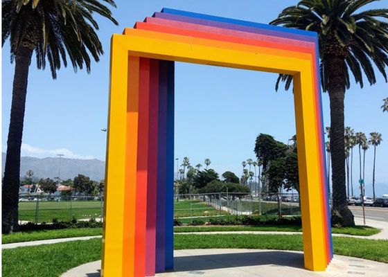 سعر جيد مخصص النحت المعدني المطلي ، النحت الحديث بوابة لحديقة المناظر الطبيعية الانترنت