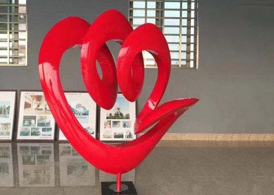 سعر جيد أحمر كبير الفن الحضري المشهد الفولاذ المقاوم للصدأ فن النحت الأحمر رسمت الانترنت