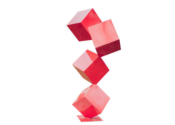 سعر جيد لون مخصص معاصر مطلي الفولاذ المقاوم للصدأ مكعب النحت الانترنت