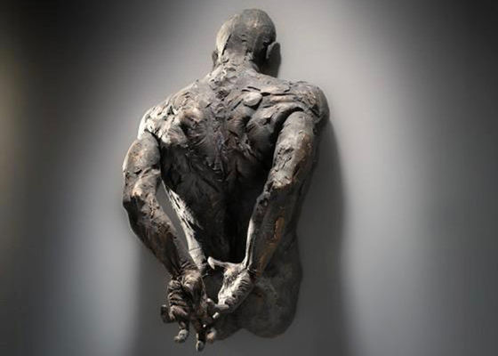 سعر جيد 120 سم ارتفاع رجل على الحائط النحت البرونزي للديكور الداخلي الانترنت