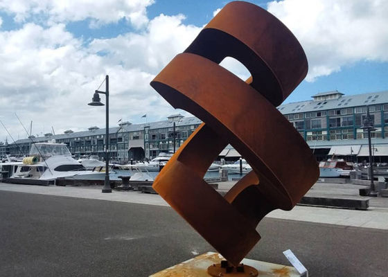 سعر جيد منحوتة فولاذية كبيرة صدئة مجردة للحديقة الانترنت