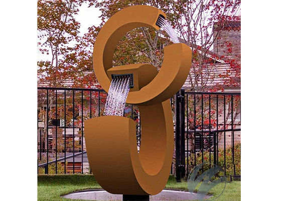 سعر جيد ميزة المياه الحديثة كورتين ستيل الصدئة نافورة الحديقة شكل 2C الانترنت