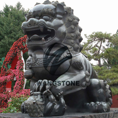 تمثال الأسد الصيني الديكورية الكلاسيكية البرونزي Foo Dog الحيوانات المنحوتة الزينة