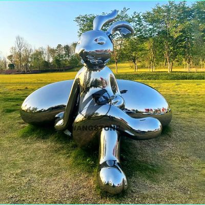 سعر جيد Cartoon Animal Character Sculpture Decoration Stainless Steel Mirror Polished Statue الانترنت