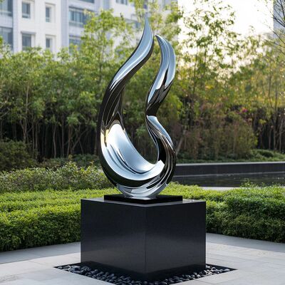 سعر جيد Custom Garden Sculpture Contemporary Flowing Abstract Stainless Steel Sculpture الانترنت