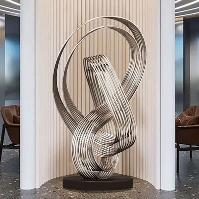سعر جيد Abstract Metal Floor Sculpture Modern Indoor Stainless Steel Art Piece الانترنت