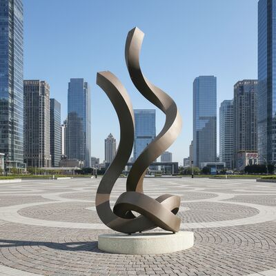 شريط من الفولاذ المقاوم للصدأ منحوت يدويًا، يجسد الحركة في المعدن