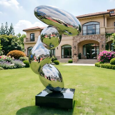 Contemporary Abstract Sculpture Stainless Steel Polished Metal Art for Villa and Public Square