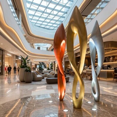 سعر جيد صناعة النحت الفندقية الصفائح الزجاجية مباشرة تمثال الفن الحديث لتزيين المناظر الطبيعية الانترنت