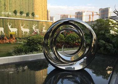 سعر جيد دائم دوامة دائرة النحت الفولاذ المقاوم للصدأ للديكور حديقة بركة الانترنت