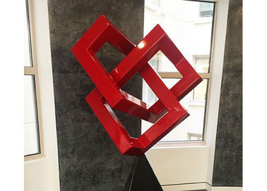 سعر جيد أحمر رسمت النحت المعدني الحديث فن النحت الهندسي للديكور الانترنت