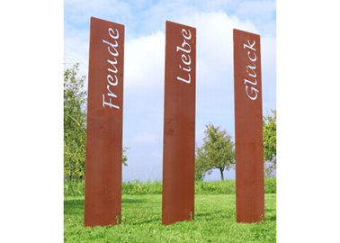 الديكور في الهواء الطلق مخصص Corten Steel Logo ، شعار مخصص