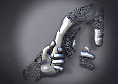 سعر جيد أيدي الحب تصميم الفولاذ المقاوم للصدأ 3D جدار معدني النحت مات إنهاء الانترنت