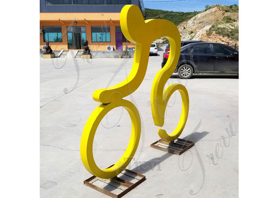 في الهواء الطلق الديكور العام الفولاذ المقاوم للصدأ النحت الدراج